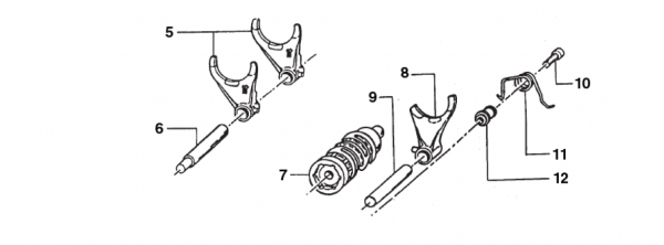 Schaltgabel, fork countershaft chromed, # F33314.