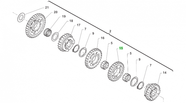 Getrieberad A.S. 3^ Z19 450 SMX 4T 6M INN.MOD. MY21, # F40178.1`
