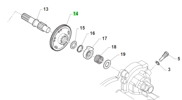 Kickstarterzahnrad 4T 250/300 Twin, # F40908`