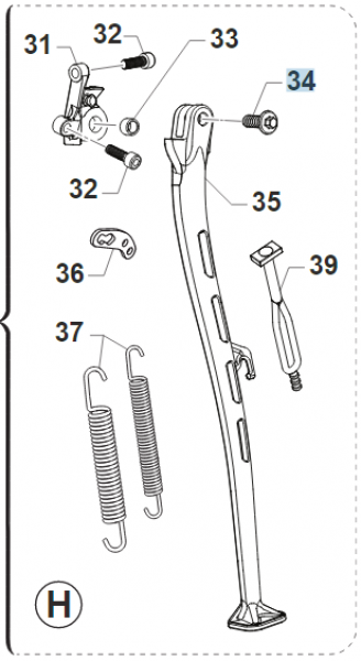 Befestigungsschraube Seitenständer, my 22, # F49062`