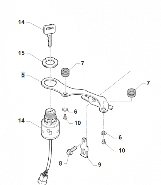 Halterung Tacho und Zuendschloss EU4. # F64350`