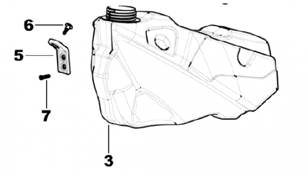 Benzintank ab mod 2008 Vergaserversion, transparent, # F65115