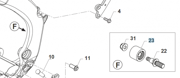 Kettenrolle Rahmen SMK450. # F67217`