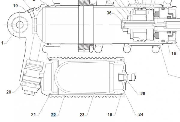 Ausgleichsbehälter TM Shock lang, # F72453`