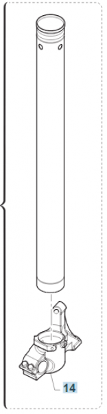 Gabelfuss links KYB RP,  108mm, SMX, SMK , # F72487.