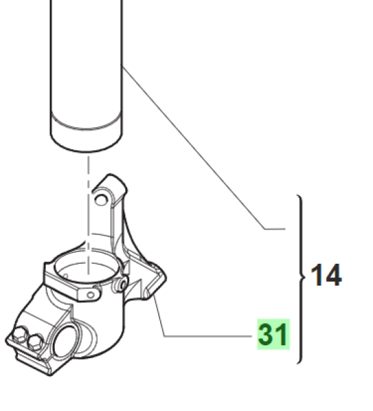 Gabelfuss links KYB 48 (PR 100 SMR). # F72490`