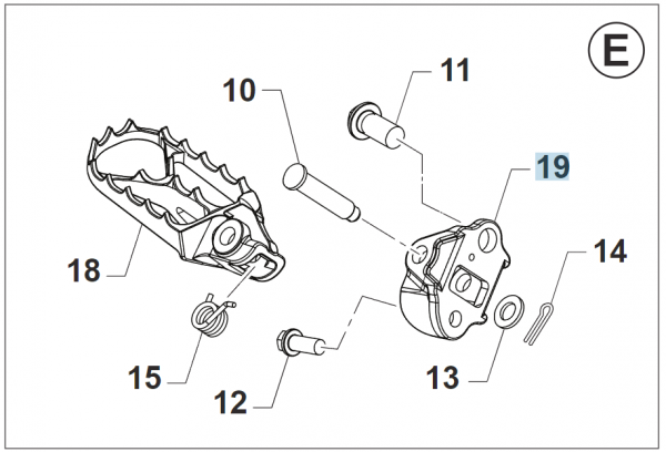 Fussrasteraufnahme rechts,  MY2022, # F73508.