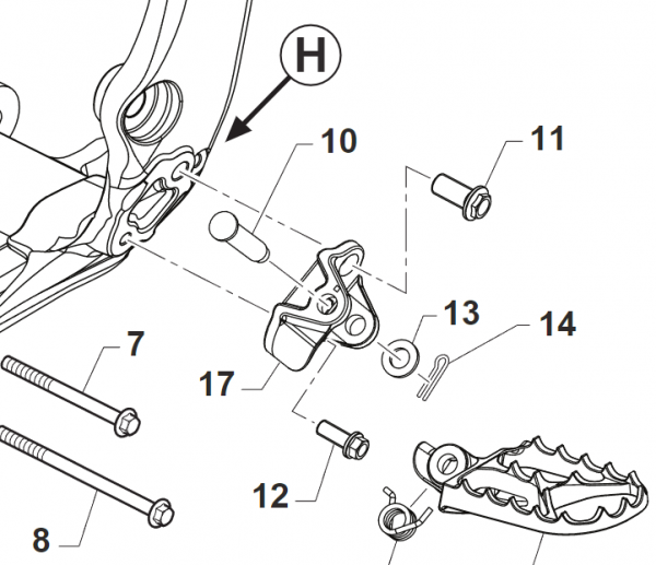 Fussrasteraufnahme links, MY2022, # F73509.