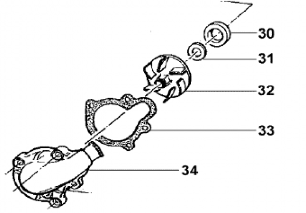 Wellendichtring Wasserpumpe 4T, # F04350`
