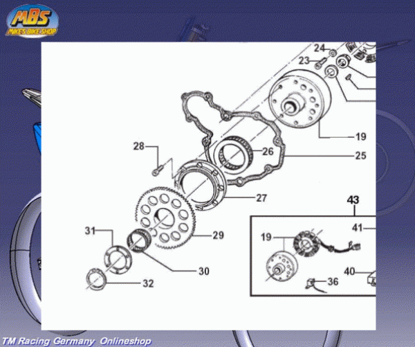 Dichtung Zündungsdeckel mit E-Starter. # F05814´