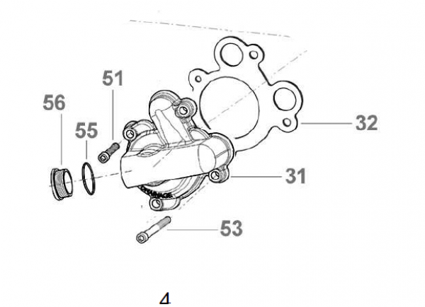 Dichtung Wasserpumpengehäuse 250 Fi. # F05833´