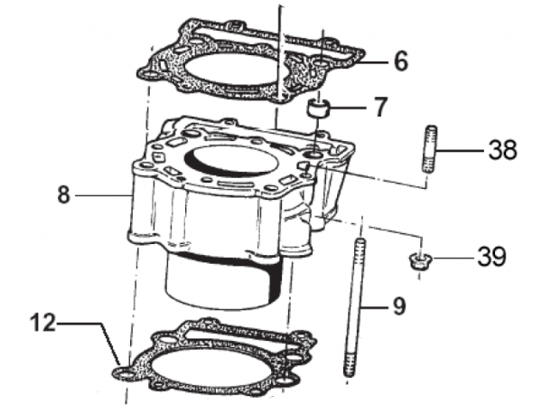 Zylinderfußdichtung  D.108.5mm,  0.4 mm. # F05843.2`