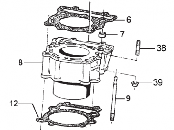 Zylinderfußdichtung  D.108.5mm,  0.4 mm, # F05843.2`