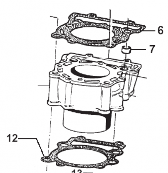 Zylinderfußdichtung  D.108.5mm,  0.5 mm, # F05843.3`