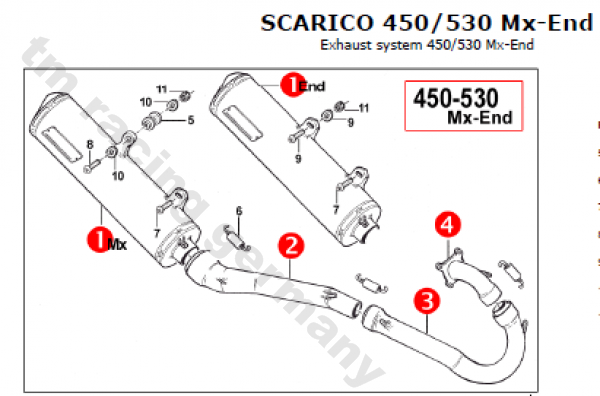Auspuffstutzen Primär 450 MX/E/RC M.04