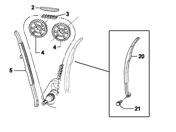 Kettengleitschiene Steuerkette, Spannerseite. # F70339`