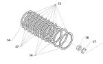 Stahlscheibe Kupplung 1,0 mm,   2T 250/300 + 4T 450/530 C67. # 35071`