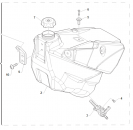 Tank 2T MY 15/20 transparent, mit Tankdeckel, Benzinhahn und Halterung, # 65041´