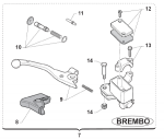 Handbremshebel Brembo original für Bremspumpe 69248, # 69357`